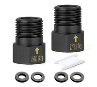 GASHER 2PCS Black Brass 1/2" Female to 1/2" Male Thread, Backflow Prevention, Non Return One Way Check Valves Check Valves