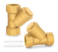 GASHER 2PCS Brass 1/2 Female Y Strainer Mesh Filter Valve for Water Oil Separation