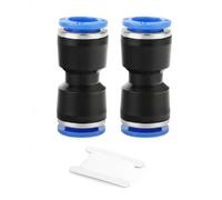 GASHER 2PCS PU10 Straight Pneumatic Push Fit Fitting, Quick Connect Air Line Hose Connector for PU/PE Tube, Plastic Pneumatic Fitting for Air Compressor System