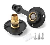 GASHER 2Pcs RV City Water Inlet Connection With Lead-free Brass Check Valve, Fresh Water Fill Flange For Camper