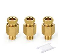 GASHER 3PCS Straight Brass Compression Fitting Male 5mm to 6mm Thread Equal Union Connector Air Water Pipeline Joint