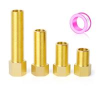 GASHER 4PCS Extension Brass Pipe Fitting, 1/2" Female to 1/2" Male Pipe Hex Bushing Adapter Converter Adapter, 40 mm/50 mm/70 mm/100 mm
