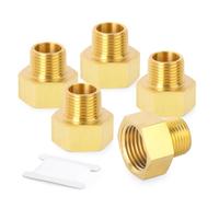 GASHER 5PCS 1/2" x 3/4" Brass Reducer Adapter Male-Female