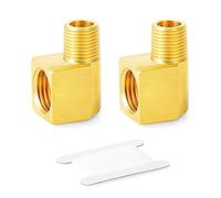 GASHER 5PCS Brass Brake Line 90 Degree Elbow Fittings 5/8"-18 Threads Inverted Flare Female x 1/4"NPT Male Union for Fuel/AIR/Lquid/Gas