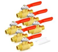 GASHER 6PCS 1/4 Inch BSP Male Brass Mini Ball Valve Shut Off Switch, 1/4 Inch BSP Thread Pipe Fitting