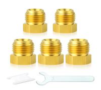 GASHER Brass Brake Line Outer Hex Thread Socket Pipe Plug Fittings 3/8"(5/8-18 Inverted Flare) Union for Fuel/AIR/Lquid/Gas 5PCS