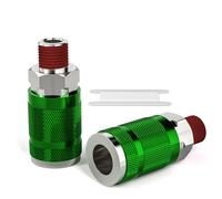 GASHER Green 2PCS 1/4" MNPT Quick Connect Air Coupler, 1/4" Basic Flow Industrial Coupler, ARO Type
