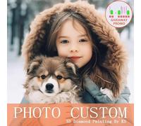 Gasic Diamond Painting Personalised Custom Private Photo, 5D Diamonds Art for Adults, Personalized Photo Customized Diamond Painting, Private Custom Your Picture, 40X40cm, Round Drill