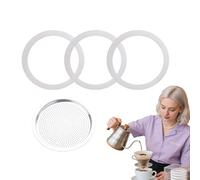 Gasket for 6 Cup Espresso Maker Moka Pot Seal Ring Replacement Coffee Pot Gasket Seal Parts Aluminium Spare Food Grade Silicone Rubber Ring for Bialetti Moka Express Stovetop Coffee Maker