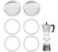 Gasket for 6 Cup Espresso Maker, seal replacement for Bialetti | Moka Pot Accessories, Food-Grade Silicone Gasket Replacement Seal, 2 Filter & 4 Silicone Gasket for Stovetop Coffee Maker