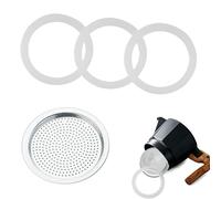 Gasket for 6Cup Espresso Maker Moka Pot Seal Ring Replacement Coffee Pot Gasket Seal Parts Aluminium Spare Food Grade Silicone Ring Optimal Sealing for Bialetti Moka Express Stovetop Coffee Maker