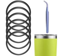 Gasket Replacement Compatible with Yeti, 6 Pack 20 oz Lid Seal Compatible with Yeti Stainless Steel Insulated Tumbler Mugs, Silicone O-Ring Parts with A Tweezer