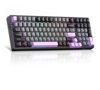 Gasket Structure Light100 Wireless Mechanical Keyboard,2.4G/USB-C/BT5.0 Hot Swappable Custom Keyboard, RGB Backlit Gaming Keyboard for PC/Win/Mac, Linear Blue Whale Switch, PBT Keycaps - Purple