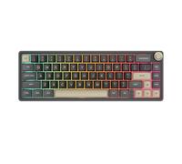 Gasket Wired Hot-swappable 66 Key 65% RGB Backlit Mechanical Keyboard Compatible with Brazilian Portuguese By RK R65(Phantom)