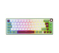 Gasket Wired Hot-swappable 66 Key 65% RGB Backlit Mechanical Keyboard Compatible with Brazilian Portuguese By RK R65(Brazilian GreenSand)