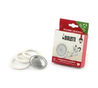 Bialetti Spare Parts Includes 3 Gaskets and 1 Plate Compatible with Moka Express, Fiammetta, Break, Happy, Dama, Mini Express and Rainbow, 1 Cup