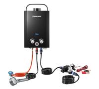 GASLAND BE158B 6L Gas Water Heater with 6L Water Pump 12V, Tankless Propane Gas Boiler with Floding Handle, Instant LPG Boiler with Handle for RV Camping Shower Washing Horse