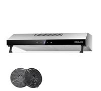 GASLAND UC60SS 60 cm Range Hood with Dual Motor Design, Recirculating and Ducted, 333 m³/h, 3-Speed Touch Control, Under-Cabinet Extractor Hood, Stainless Steel with CF133 Carbon Filter