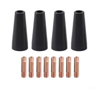 Gasless Flux Core Nozzle & Contact Tips Kit for 14AK 15AK MIG Welding Torch, 0.6-1.2mm Copper Consumables, 12-Pack(1.2mm)