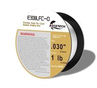 Gasless Flux Cored Welding Wire, Stainless Steel, E308LFC-O. 030-Diameter, 1 Pound Spool, Silver, Package of 1