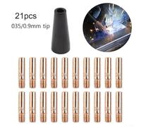 Gasless Flux Nozzle Tip 21PCS Pack for EasyFlux 125 Amp Welder MIG Torch Accessories Fit Models 56355 56359 with Brass and ABS Components (035)