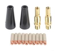 Gasless for mig Welding Kit 0.9mm for Lincoln for Magnum Gasless | 10 coated tips, 2 nozzles, 2 diffusers, anti-spatter for surface, for easy slag removal, 0.9mm aperture
