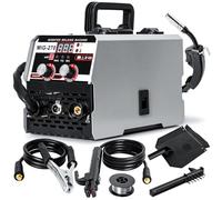 Gasless MIG Welder 220 V 250 A, 3-in-1 Multiprocess Welding Machine MIG/ARC/TIG, Inverter Digital LED Display, Portable Wire Welder Kit with Torch for DIY Workshop (Grey)