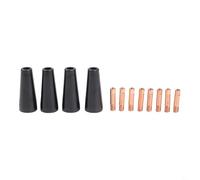 Gasless Nozzle Tips for MIG Welding, 12PC Set for 14AK Torch, Includes 4 Nozzles and 8 Copper Tips for Improved Welding Efficiency (0.9mm)