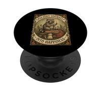Gaslight Yourself Into Happiness Funny Raccoon Vintage Meme PopSockets Adhesive PopGrip