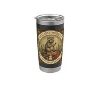 Gaslight Yourself Into Happiness Funny Raccoon Vintage Meme Stainless Steel Insulated Tumbler
