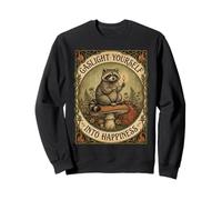 Gaslight Yourself Into Happiness Funny Raccoon Vintage Meme Sweatshirt