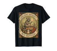 Gaslight Yourself Into Happiness Funny Raccoon Vintage Meme T-Shirt
