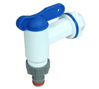 GASMIS Drain Tap for Rain Butt Plastic Replacement Tap for Rainwater Barrel Water Barrel Water Butt with Seal Lock Nut and Tap Connector 3/4 Inch 26.44 mm White Pack of 2