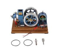 Gasoline Engine Model Kit, Vintage Horizontal 4-Stroke Evaporative Water Cooled Internal Combustion Engine, Adjustable RPM Dual Output Generator for STEM Education & Collectibles