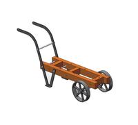 Gasoline Engine Model Kit, Vintage Style Handcart Display Base for 1/4 Scale Stationary Gasoline Engine Model, Solid Wood & Metal Movable Frame with Wheels