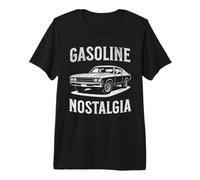 Gasoline Nostalgia - Black Coupe Retro Automotive Tribute Premium T-Shirt