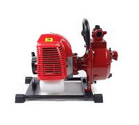 Gasoline Pump Portable Water Pump Farmland 10m³/h Water Pump Self Priming Water Pump 42.5CC 1450W Water Transfer Pump Inlet and Outlet Diameter 1 Inch (25mm) Maximum Depth 7m (Red)