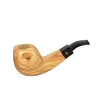 Gasparini Olive Wood Tobacco Pipe - Handmade in Italy - Solid & Elegant - Without Filter - With Gift Box & Fabric Bag - 144 mm - 108 g - Pipe for Connoisseurs