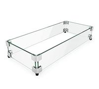GASPRO 29 x 13 Inch Glass Wind Guard for Rectangular Fire Pit Table, Thick and Sturdy Tempered Glass Panel with Hard Aluminum Corner Bracket & Rubber Feet, Easy to Assemble