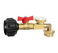 GASPRO Upgraded Propane Refill Adapter with Valve and Gauge, Fill 1 lb Bottles from 20 lb Tank, 90-Degree Elbow Design, Easy to Use, Solid Brass