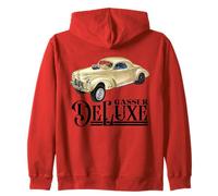 Gasser Hot Rod 1940 Willys Business Coupe Deluxe Model Zip Hoodie