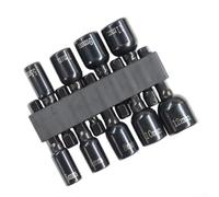 Gastagrav 9-Piece, Magnetic, Socket Driver Set, 48mm Extended Hex Shank | Nut Drivers, CR-V Steel Deep Reach Sockets 5mm-13mm for Drills and Power Tools, Metric and for imperial Sizes for Auto Repair