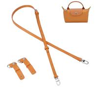 Gastinsave Purse Straps Replacement, Leather Handbag Crossbody Shoulder Strap Adjustable for Longchamp Bag Women (Carrot Orange)