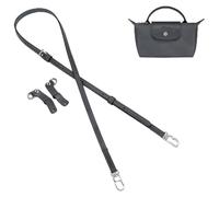 Gastinsave Purse Straps Replacement, Leather Handbag Crossbody Shoulder Strap Adjustable for Longchamp Bag Women (Gunmetal Gray)