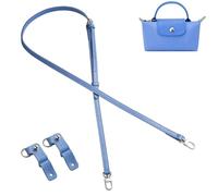 Gastinsave Purse Straps Replacement, Leather Handbag Crossbody Shoulder Strap Adjustable for Longchamp Bag Women (Bright Blue)