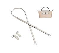 Gastinsave Purse Straps Replacement, Leather Handbag Crossbody Shoulder Strap Adjustable for Longchamp Bag Women (White Sliver)