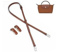 Gastinsave Purse Straps Replacement, Leather Handbag Crossbody Shoulder Strap Adjustable for Longchamp Bag Women (Brown Sliver)