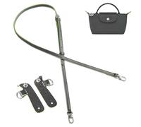Gastinsave Purse Straps Replacement, Leather Handbag Crossbody Shoulder Strap Adjustable for Longchamp Bag Women (Gray Green Silver)