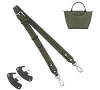 Gastinsave Purse Straps Replacement, Leather Handbag Crossbody Shoulder Strap Adjustable for S/M Longchamp Bag Women(Green Sliver)
