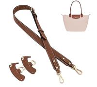 Gastinsave Purse Straps Replacement, Leather Handbag Crossbody Shoulder Strap Adjustable for S/M Longchamp Bag Women(Brown Gold)